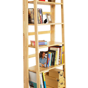 Heva Natural Tropical Hevea Wood 5 Tier Folding Shelf Unit