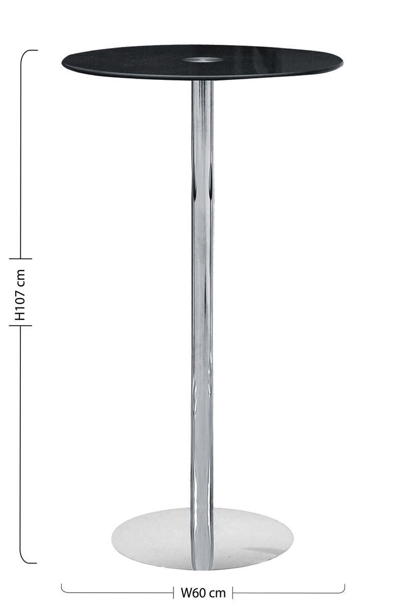 Adam Black Tempered Glass Bar Table