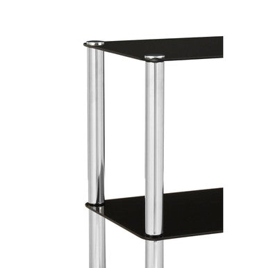 Adam 3 Tier Black Glass Shelf Unit