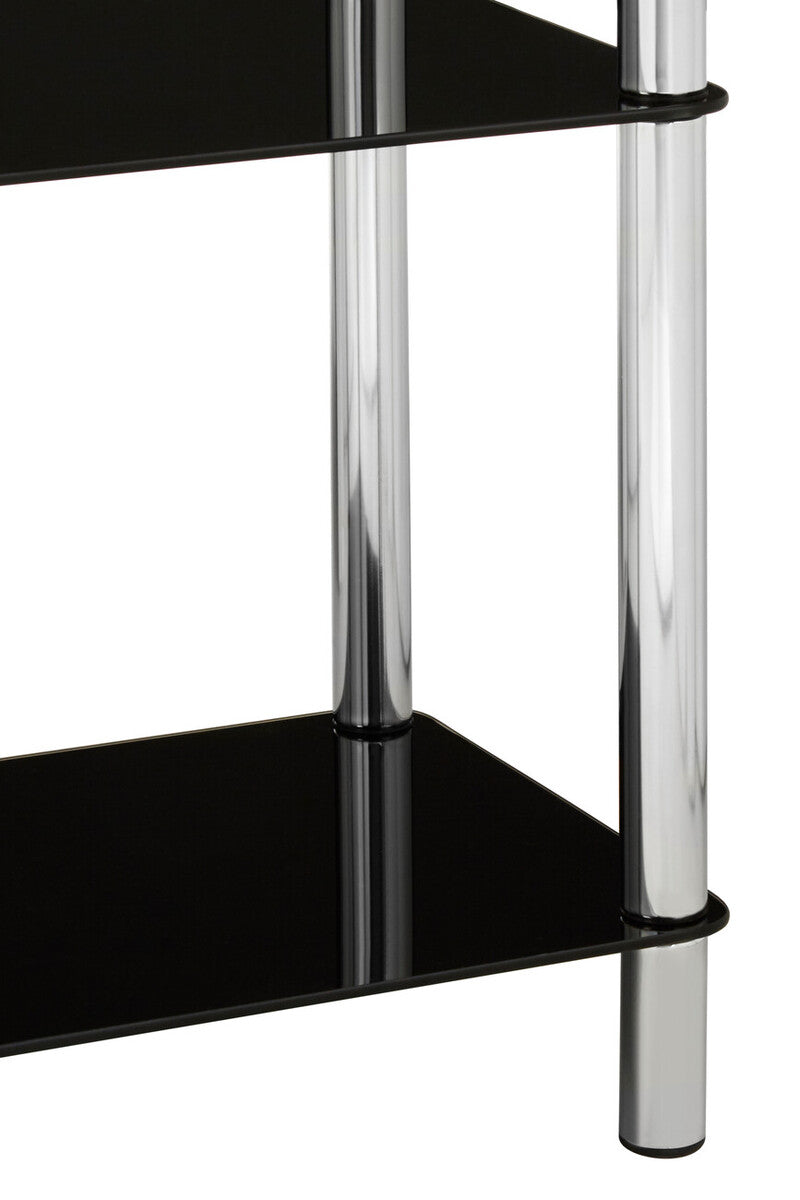 Adam 3 Tier Black Glass Shelf Unit