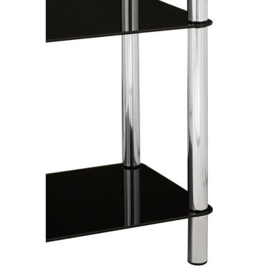 Adam 3 Tier Black Glass Shelf Unit