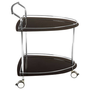 Adam Black Tempered Glass Serving Trolley