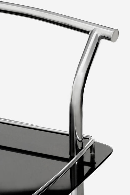 Black Tempered Glass Serving Trolley | Adam