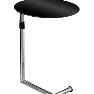 Adam Black Glass and Chrome Finish Snack Table