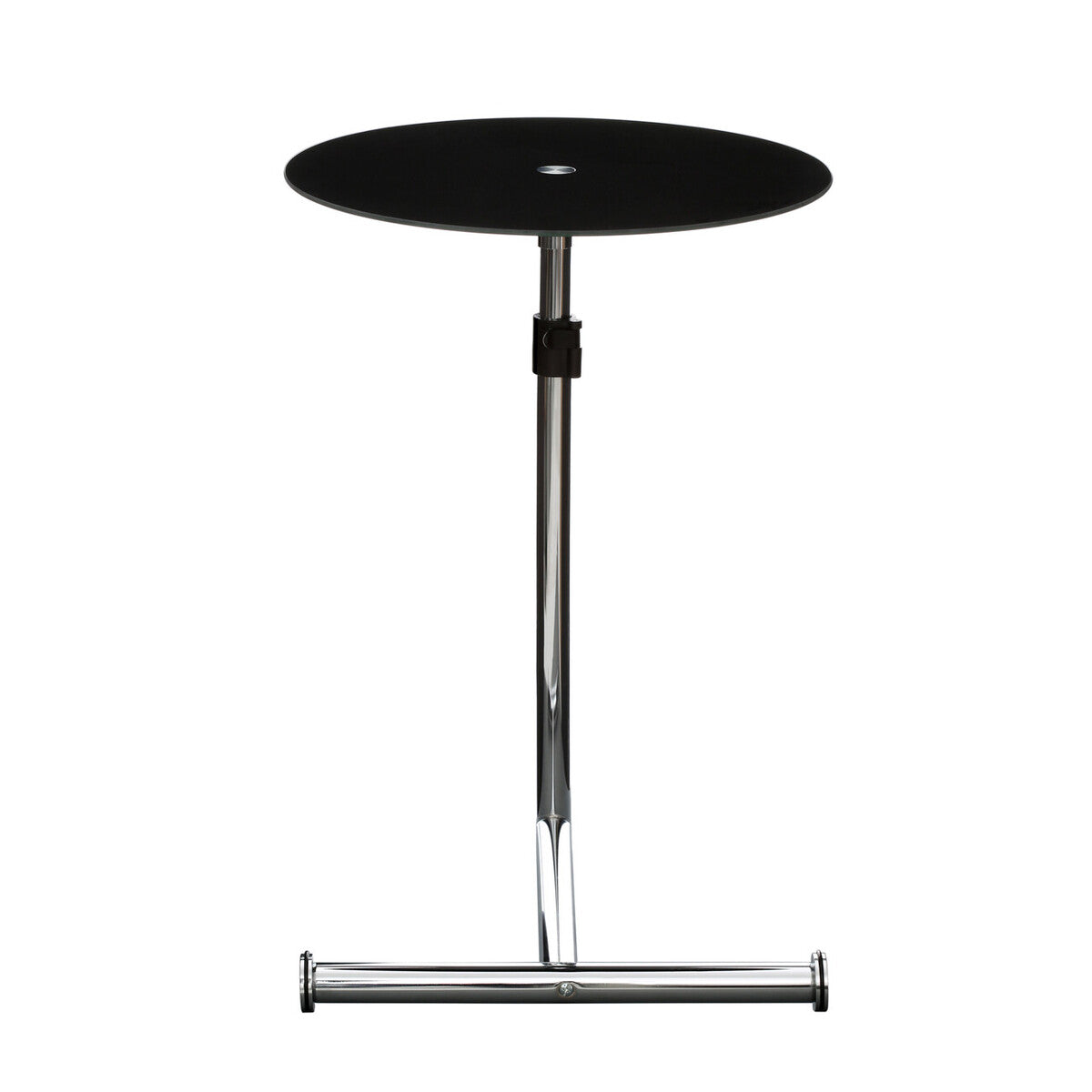 Black Tempered Glass Round Snack Table | Adam