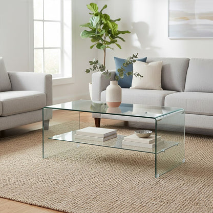 Matrix 2 Tier Bent Glass Coffee Table