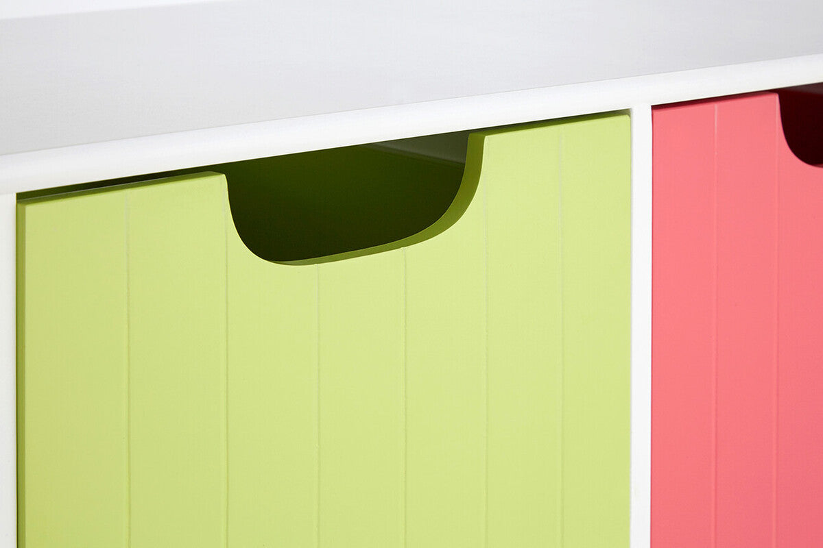 Isla Kids White 4 Coloured Boxes Storage Unit