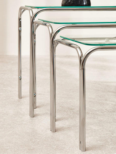Jordan Nest Of 3 Clear Glass Tables