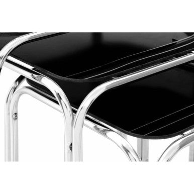 Jordan Set Of Three Black Glass Nest Of Tables