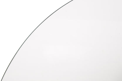 Clear Glass Round Dining Table with Silver Finish Metal Base, Metropolitan