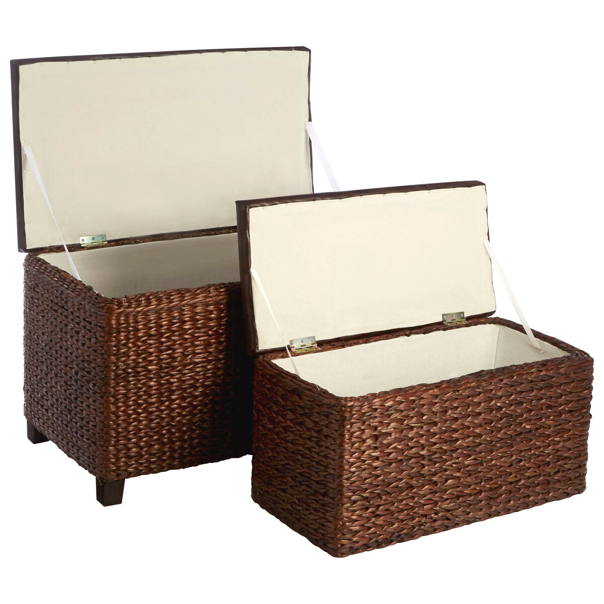 Cattail Leaf Ottoman Storage - Set of 2