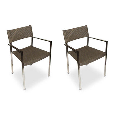 Set Of Two Raffia Chairs