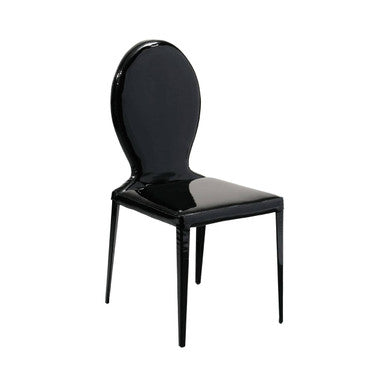 Louis Black Patent Leather Effect Dining Chair - image 2