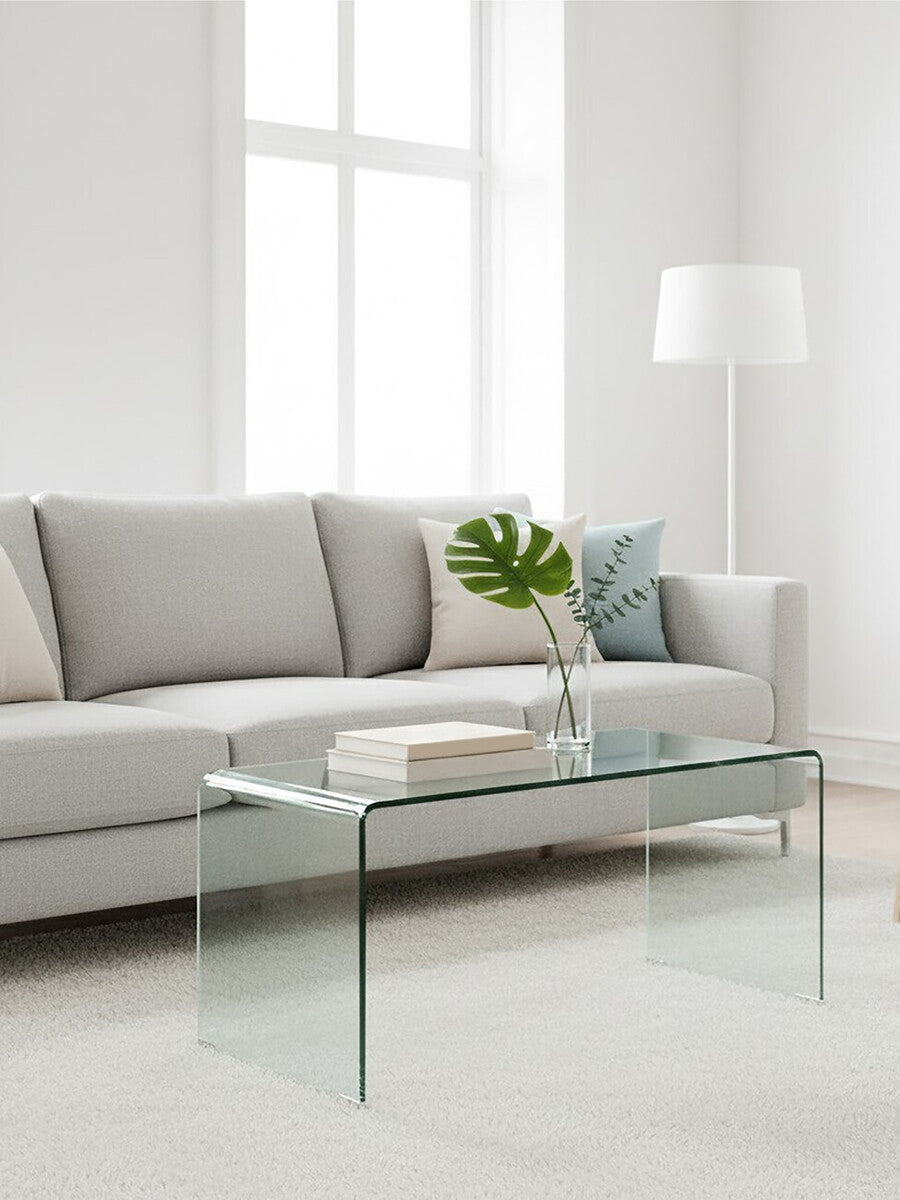 Matrix Clear Bent Glass Coffee Table
