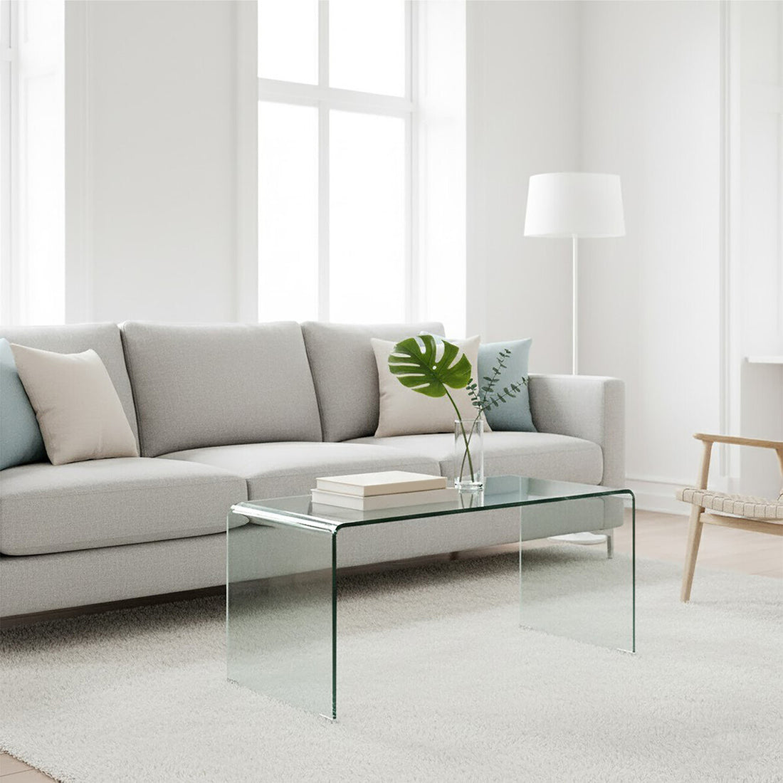 Matrix Clear Bent Glass Coffee Table