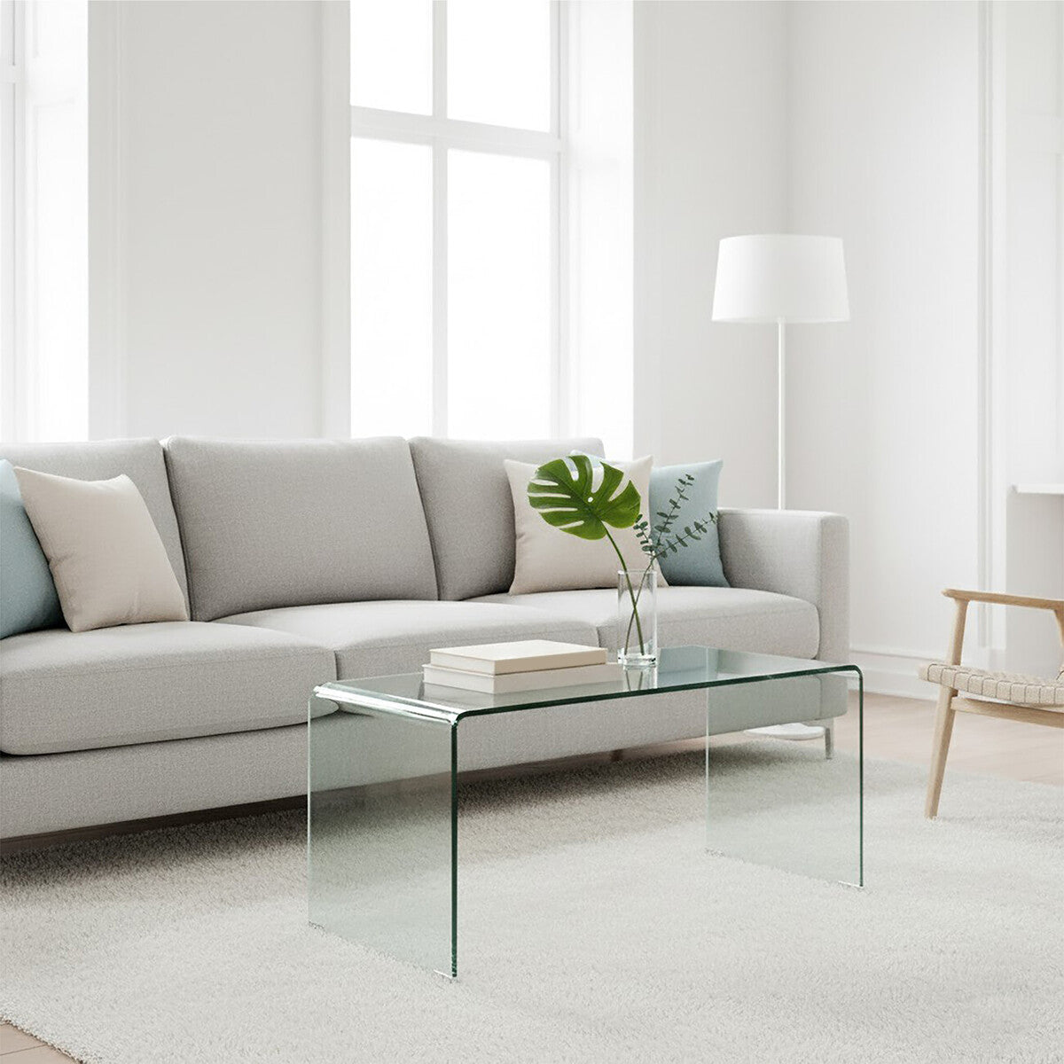 Matrix Clear Bent Glass Coffee Table