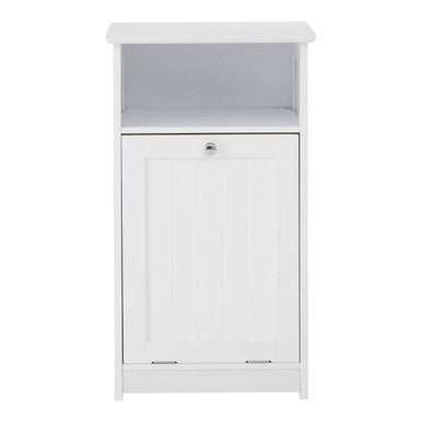 White cabinet with a door on a white background