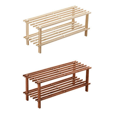 Arla Natural And Cedar Wood 2 Tier Shoe Rack