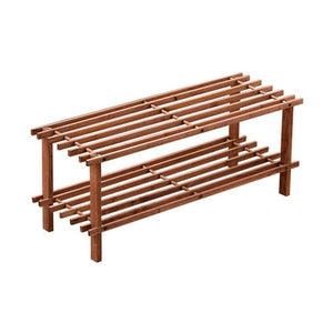 Arla Dark Cedar Wood 2 Tier Shoe Rack