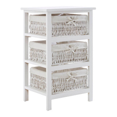 3 Maize Baskets White Storage Unit