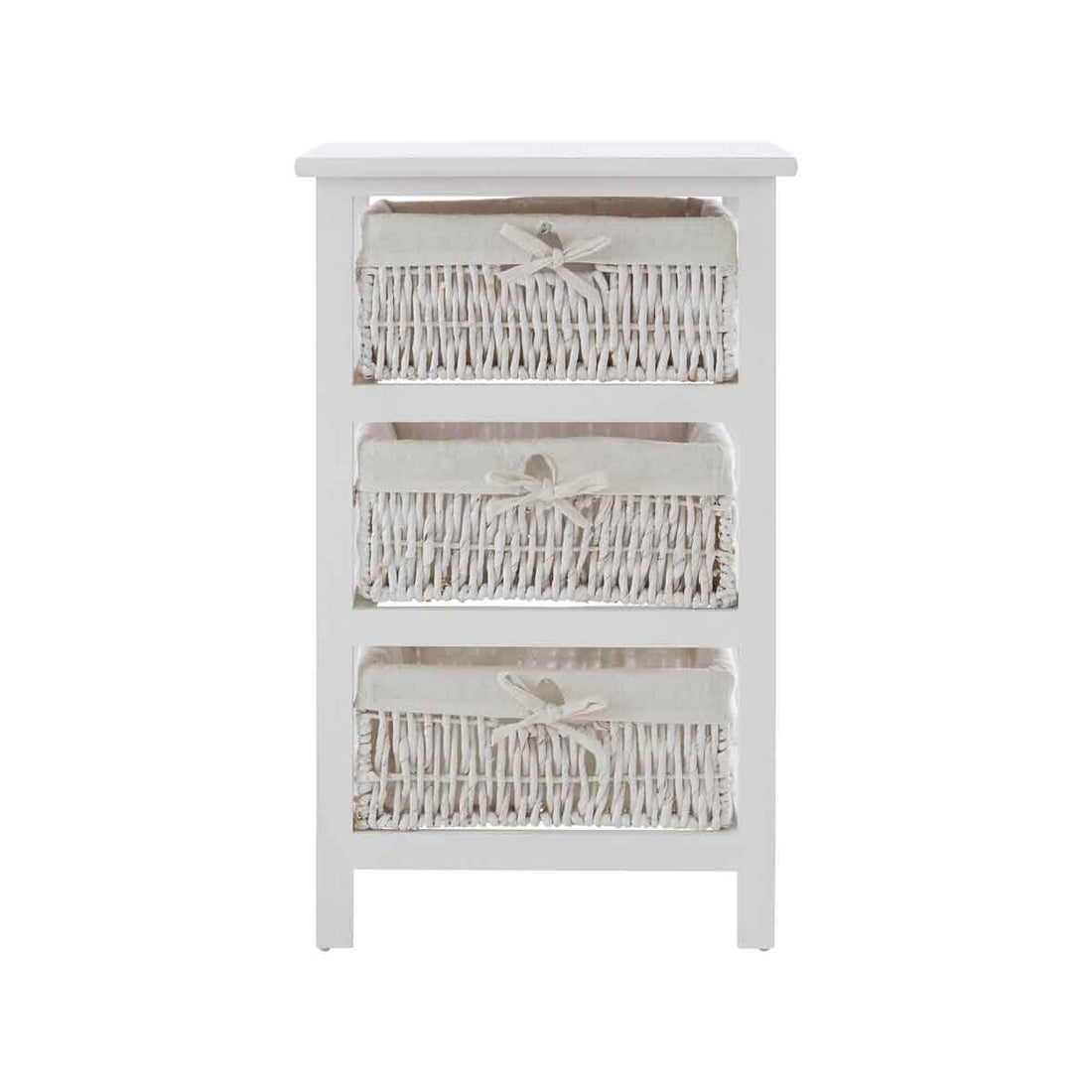 3 Maize Baskets White Storage Unit - Orsina