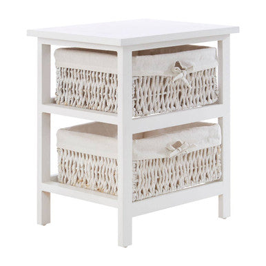 White 2 Maize Baskets Storage Unit