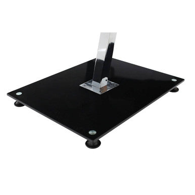 Black Tempered Glass Chrome Frame Top End Table