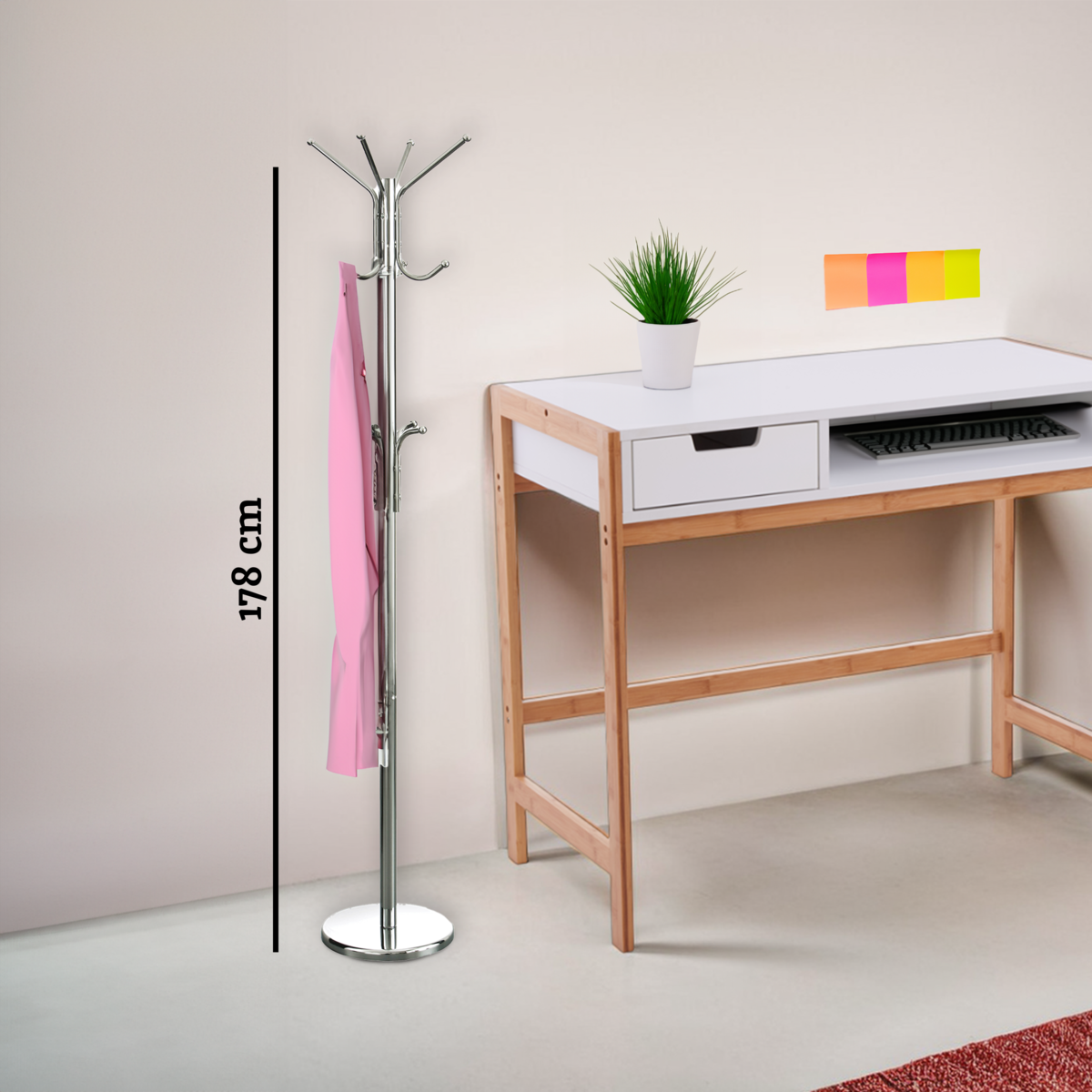 Drew Chrome Floor Standing Coat Stand