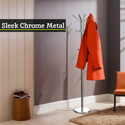 Drew Chrome Floor Standing Coat Stand