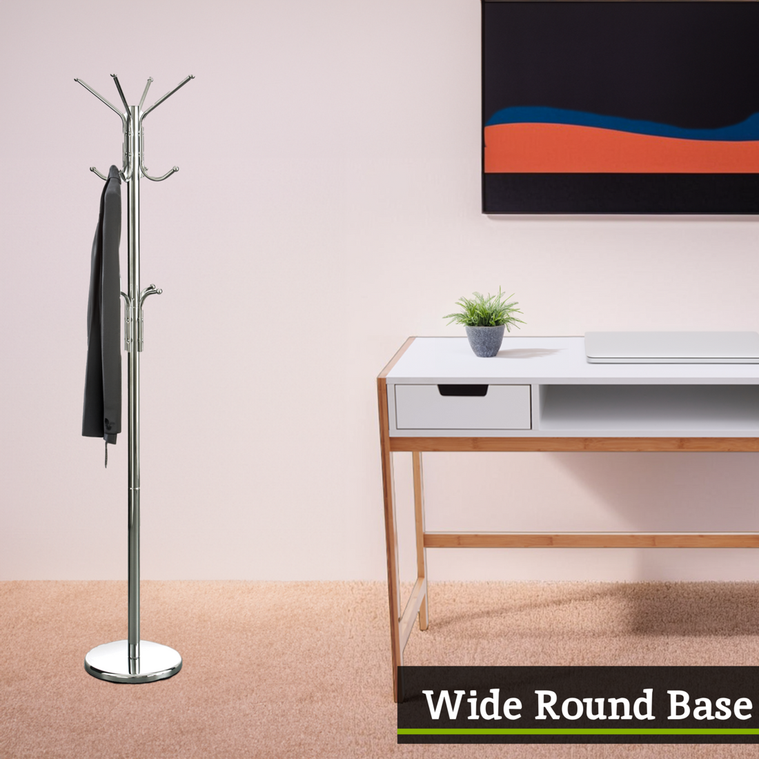 Drew Chrome Floor Standing Coat Stand