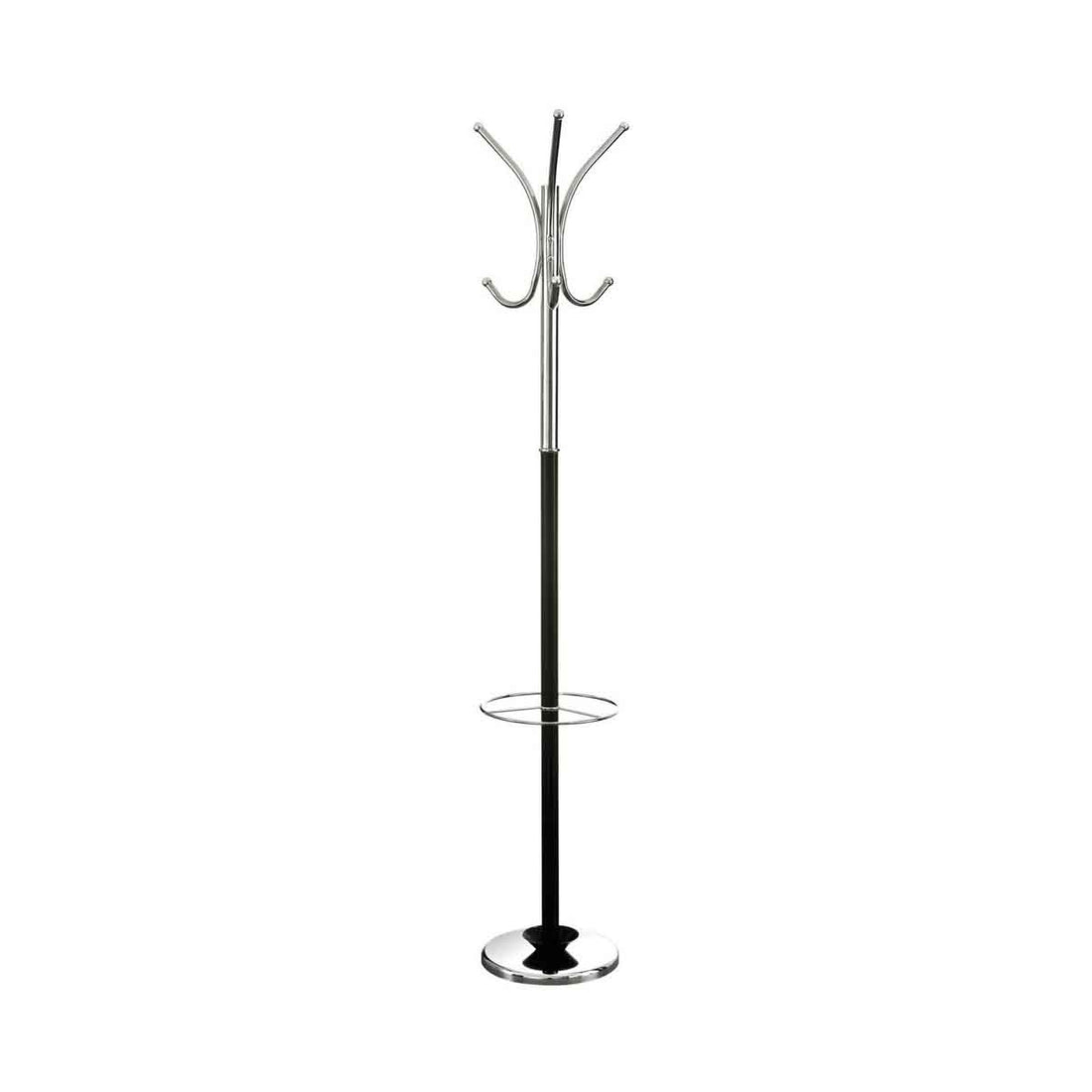 Drew Black and Chrome Floor Standing Coat Stand