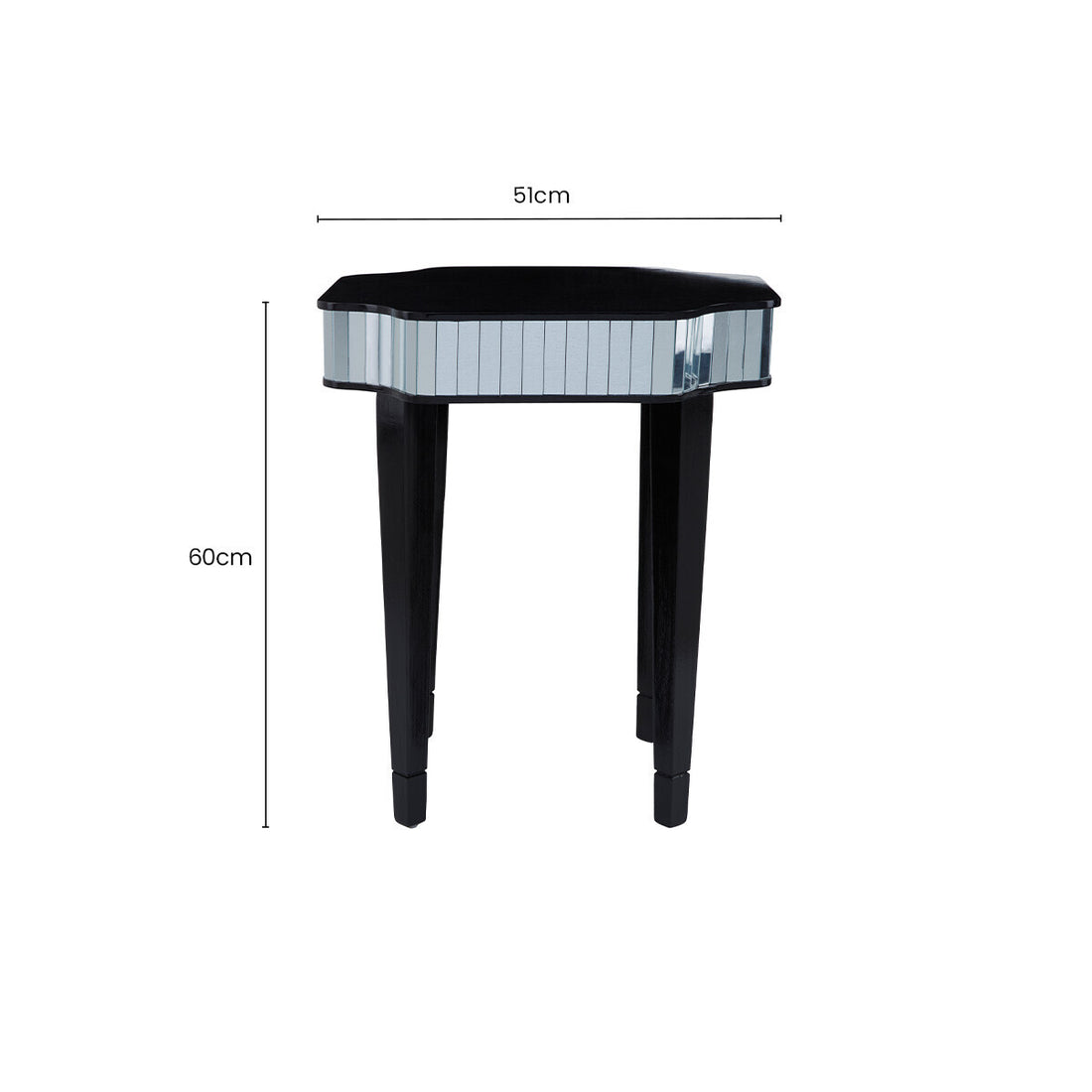 Clavier Black and Mirror Side Table - image 8