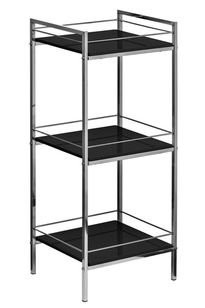 Quincy 3 Tier Black High Gloss Shelf Unit
