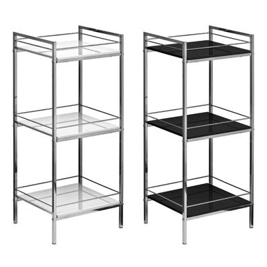 Quincy 3 Tier Black High Gloss Shelf Unit