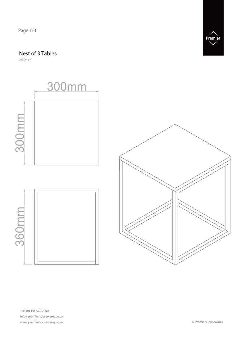 Fulton Black Nest Of 3 Tables With Chrome Frame - image 9