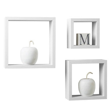 Kayli Set Of Three White Mdf And Pvc Coa