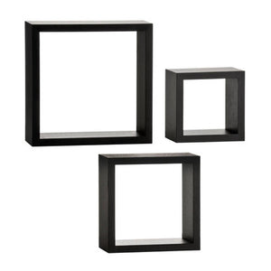 Kayli Set Of Three Black Wall Cubes