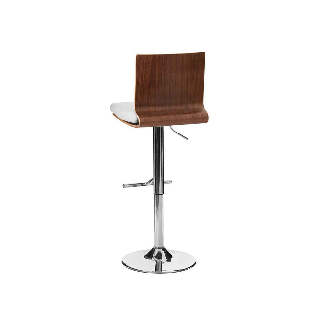 Giles Walnut And White Bar Chair With Square Back