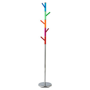 Joan Chrome Finish Coat Stand with Multi Coloured Acrylic Pegs