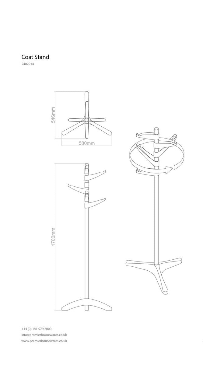 Bian White Steel Abs Coat Stand