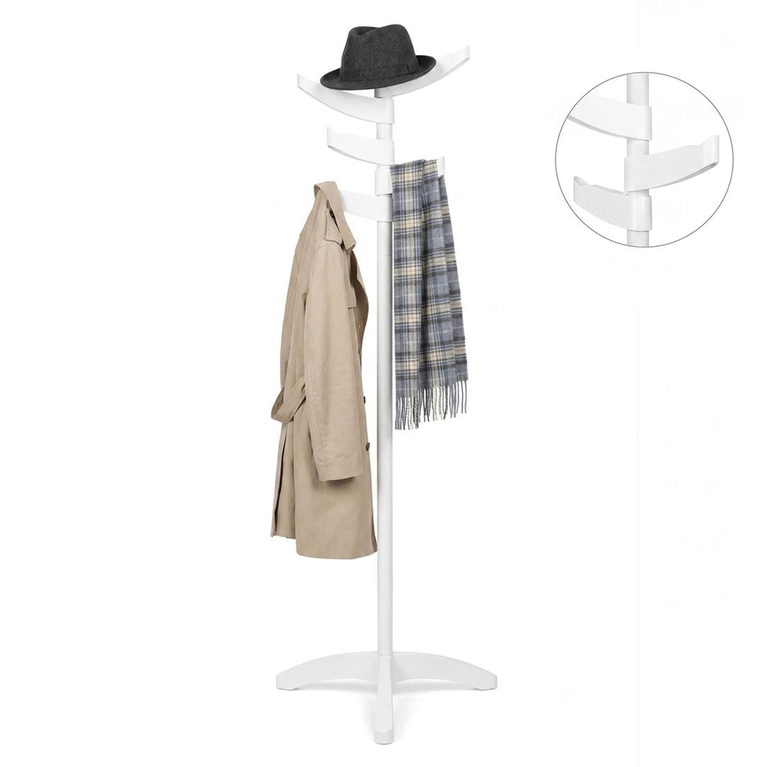 White Steel Abs Coat Stand | Bian