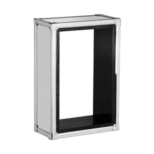 Carla Black Crocodile Leather Effect Wall Cube Shelf