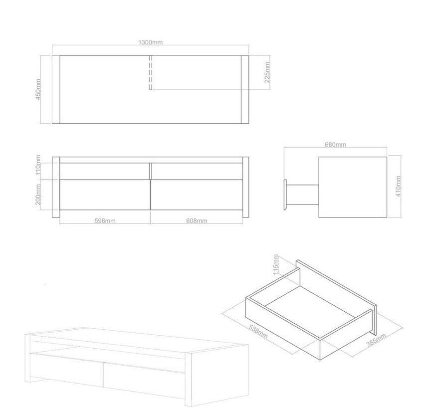 Loki 2 Drawers And 1 Shelf Coffee Table - image 11