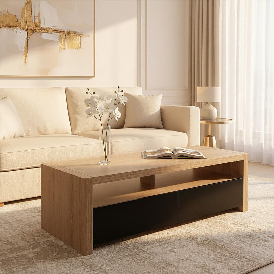 Loki 2 Drawers And 1 Shelf Coffee Table - image 8