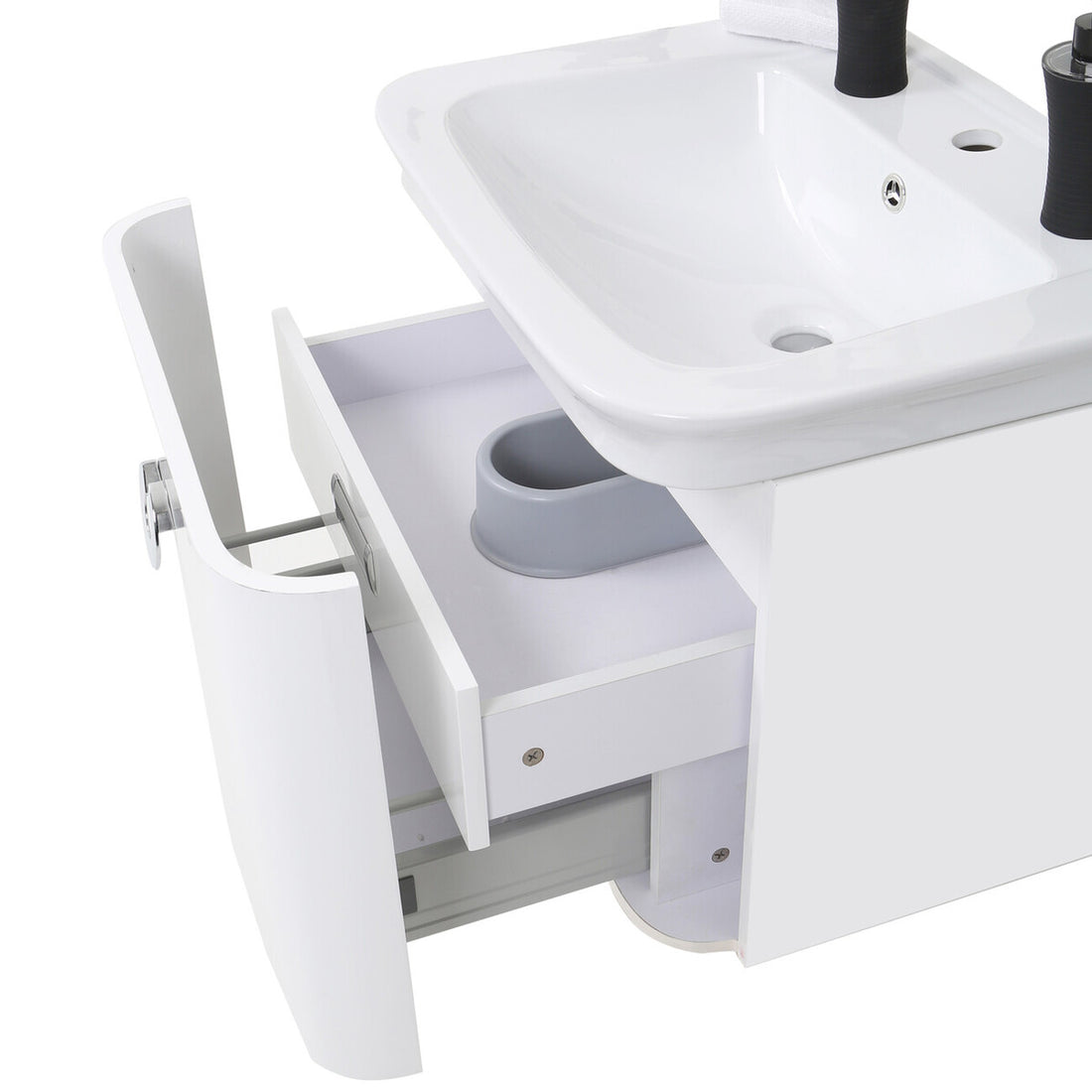 Adelphi White Bathroom sink with Storage - image 3