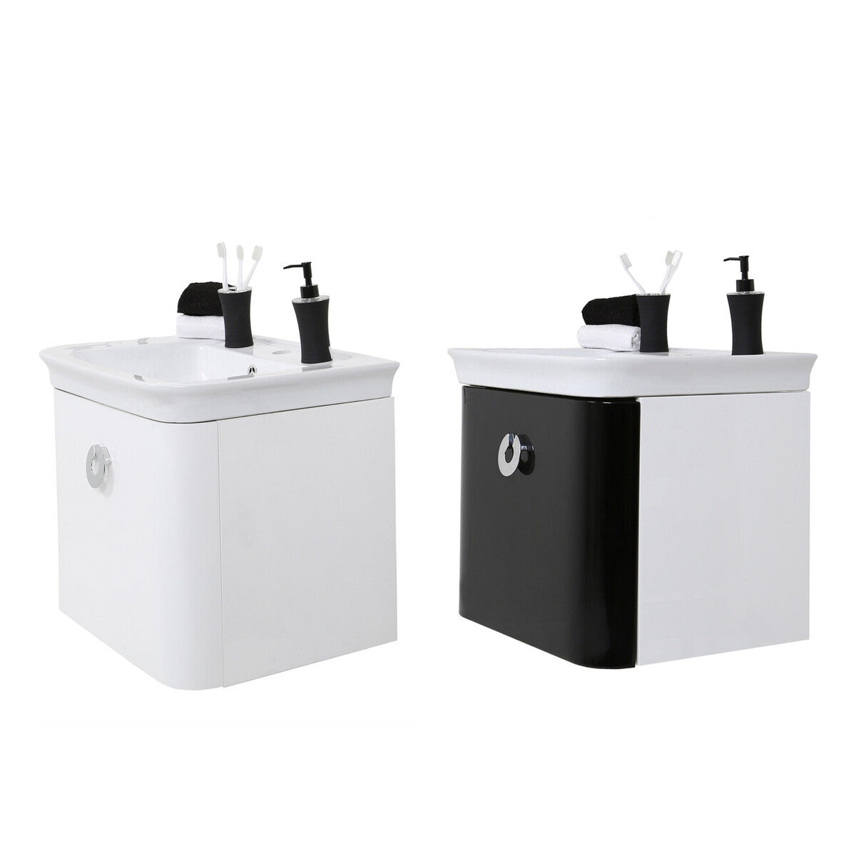 Adelphi White and Black Bathroom sink with Storage - image 4