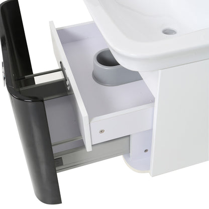 Adelphi White and Black Bathroom sink with Storage - image 3