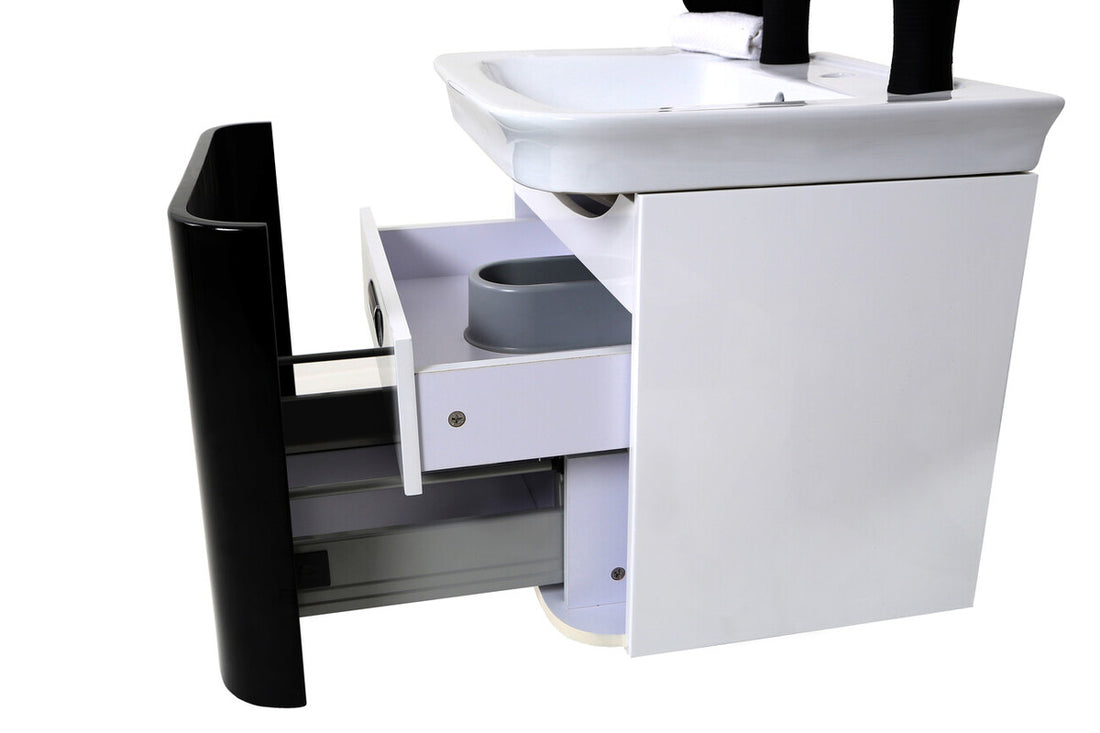 Adelphi White and Black Bathroom sink with Storage - image 2