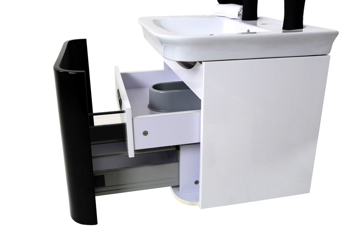Adelphi White and Black Bathroom sink with Storage - image 2