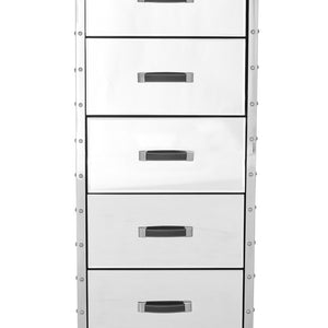 Rivet Mirrored 5 Drawer Chest